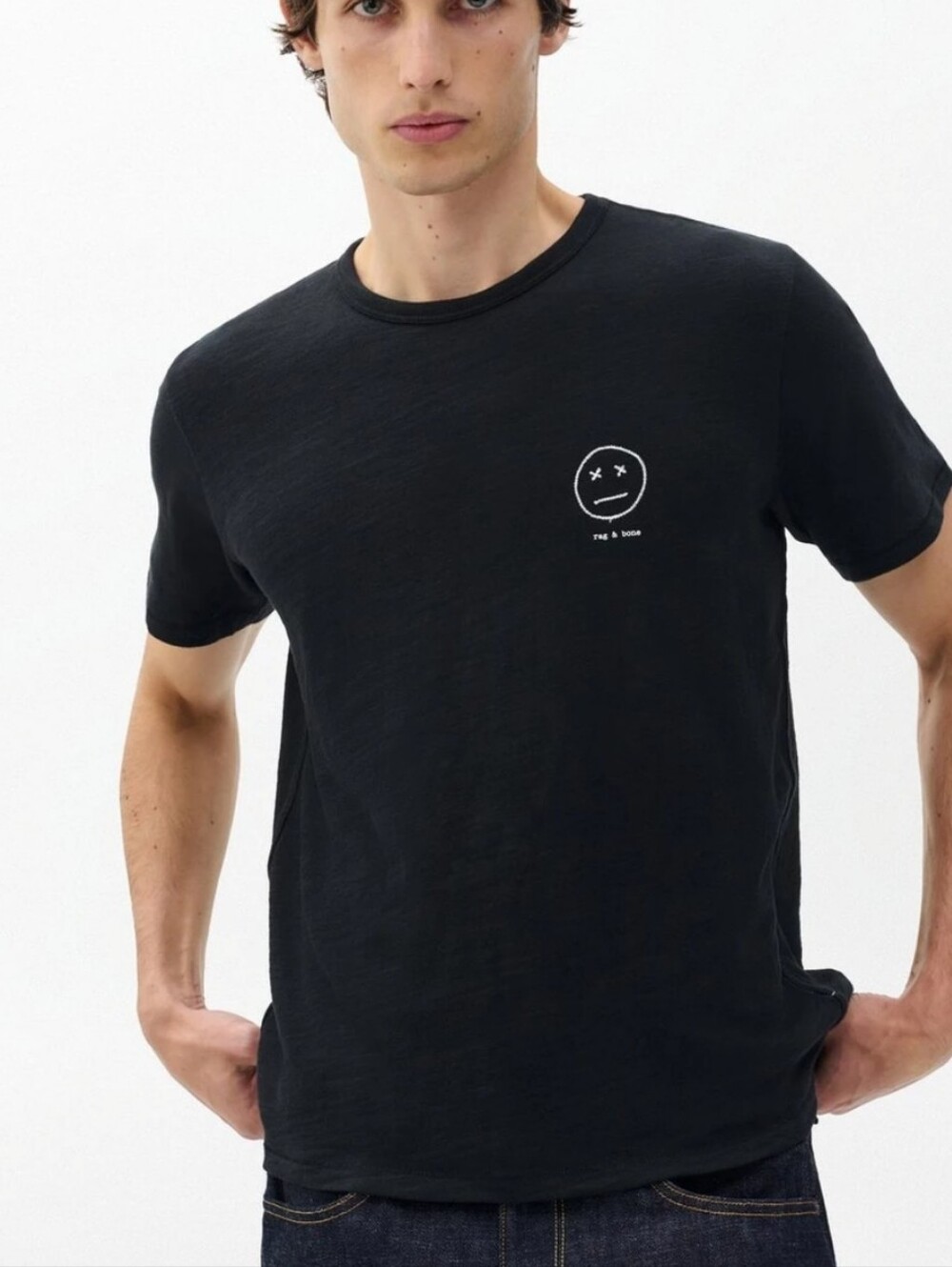 NWT Rag & Bone Sour Face Embroidered Tee. Size L